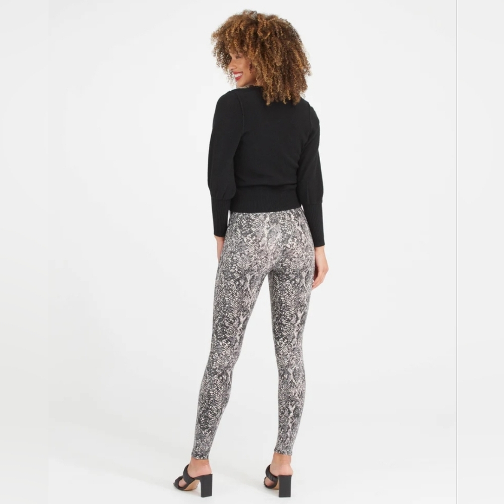 SPANX Faux Leather Snake Shine Leggings